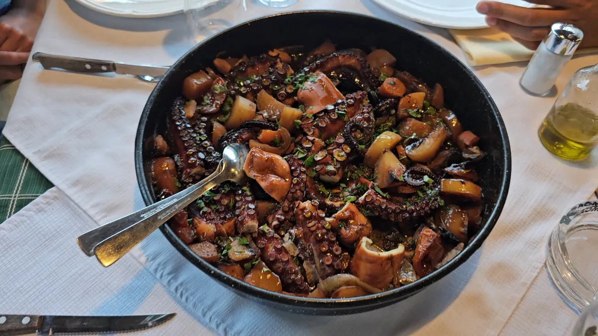 Dining at a local restaurant in Hvar